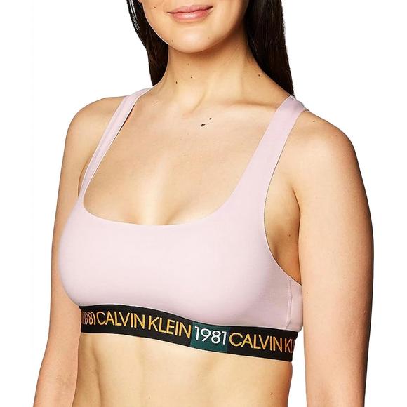 NEW CALVIN KLEIN 1981 bold unlined bralette in pink sky - Picture 2 of 3